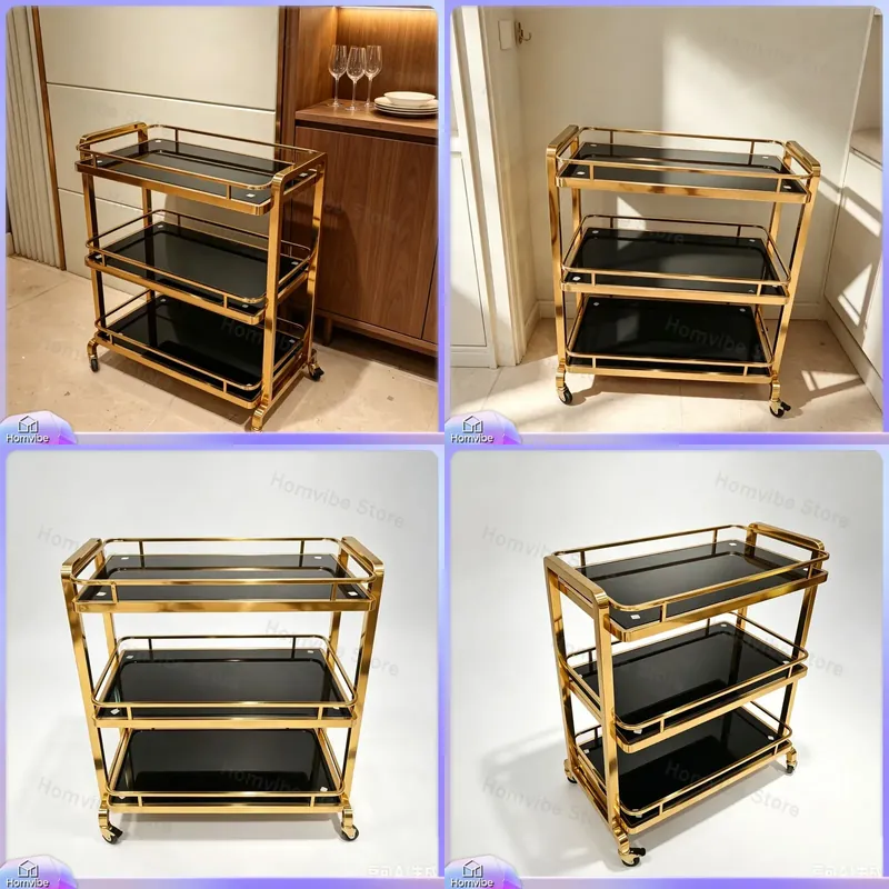Commercial Kitchen And Bar - Rolwagen van roestvrij staal met 3