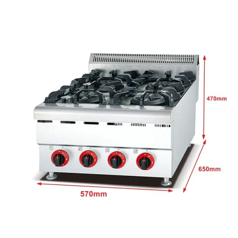Range Commercial Kitchen - Commerciële RVS keukenapparatuur 4-pits gasfornuis op