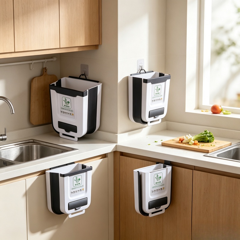 Wandgemonteerde slanke opvouwb - Commercial Kitchen Bin recensie en prijs